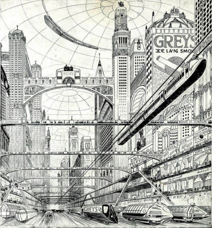London in 2500: domed city with monorails galore