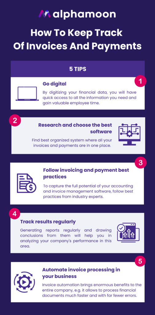 Infographic: 5 tips how to keep track of invoices and payments